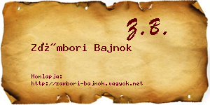 Zámbori Bajnok névjegykártya